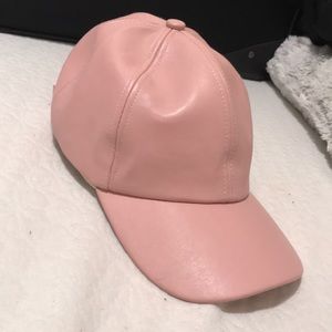 Pink Leather Hat (Worn Once)